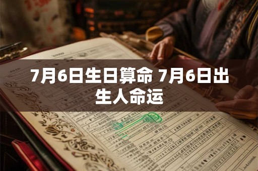 7月6日生日算命 7月6日出生人命运