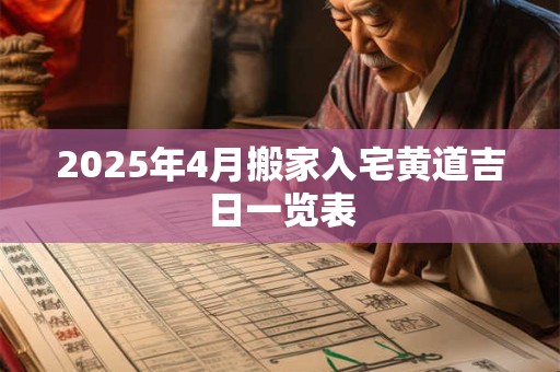 2025年4月搬家入宅黄道吉日一览表 2025年4月搬家入宅黄道吉日一览表