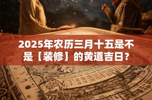 2025年农历三月十五是不是【装修】的黄道吉日？