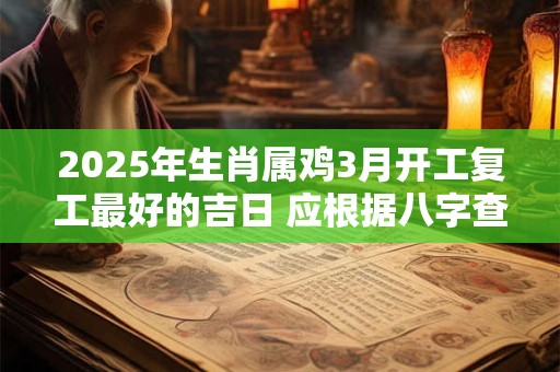 2025年生肖属鸡3月开工复工最好的吉日 应根据八字查看