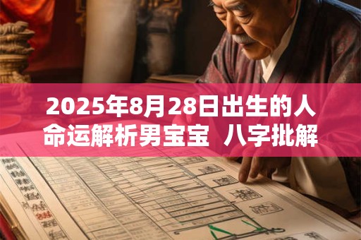 2025年8月28日出生的人命运解析男宝宝  八字批解