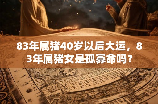 83年属猪40岁以后大运，83年属猪女是孤寡命吗？