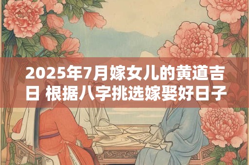 2025年7月嫁女儿的黄道吉日 根据八字挑选嫁娶好日子