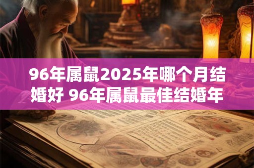 96年属鼠2025年哪个月结婚好 96年属鼠最佳结婚年龄