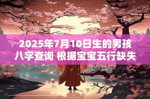 2025年7月10日生的男孩八字查询 根据宝宝五行缺失起名字