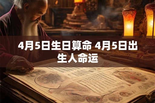 4月5日生日算命 4月5日出生人命运