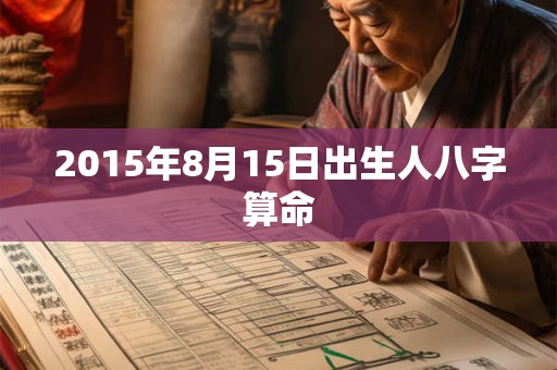 2015年8月15日出生人八字算命
