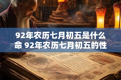 92年农历七月初五是什么命 92年农历七月初五的性格分析