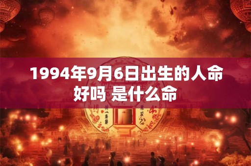 1994年9月6日出生的人命好吗 是什么命