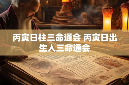 丙寅日柱三命通会 丙寅日出生人三命通会