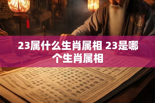 23属什么生肖属相 23是哪个生肖属相