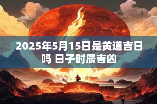 2026年5月15日是黄道吉日吗 日子时辰吉凶