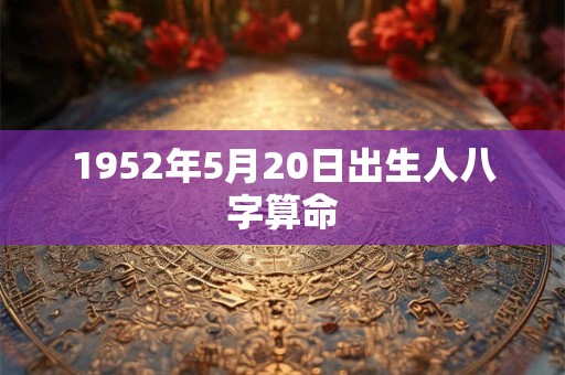 1952年5月20日出生人八字算命