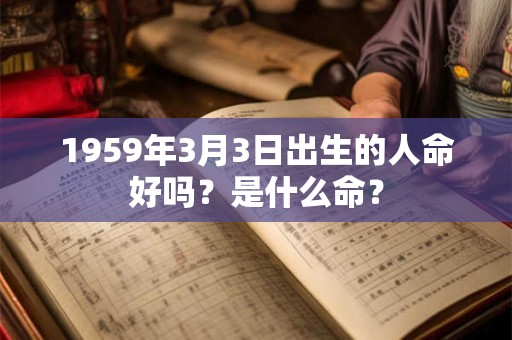 1959年3月3日出生的人命好吗？是什么命？