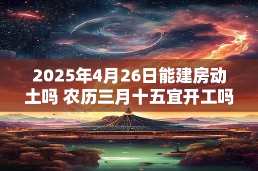 2025年4月26日能建房动土吗 农历三月十五宜开工吗