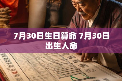 7月30日生日算命 7月30日出生人命