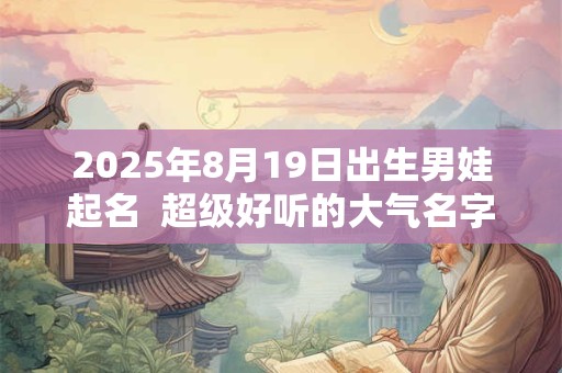 2025年8月19日出生男娃起名  超级好听的大气名字
