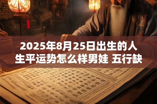2025年8月25日出生的人生平运势怎么样男娃 五行缺啥