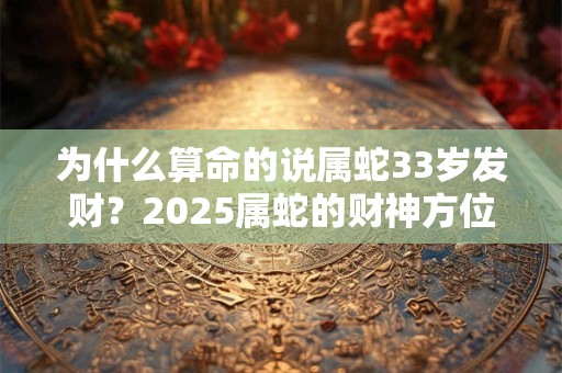 为什么算命的说属蛇33岁发财？2026属蛇的财神方位在哪？