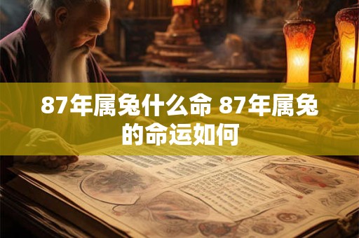 87年属兔什么命 87年属兔的命运如何