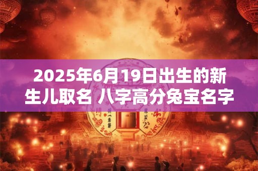 2025年6月19日出生的新生儿取名 八字高分兔宝名字