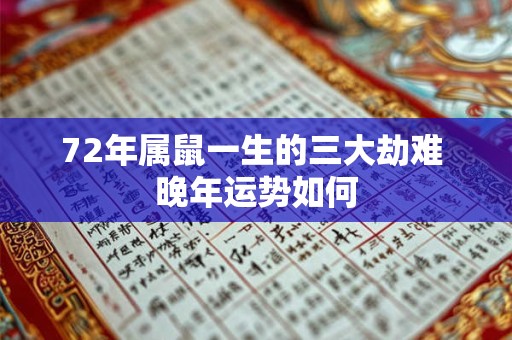 72年属鼠一生的三大劫难 晚年运势如何