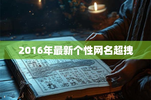 2016年最新个性网名超拽