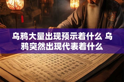 乌鸦大量出现预示着什么 乌鸦突然出现代表着什么