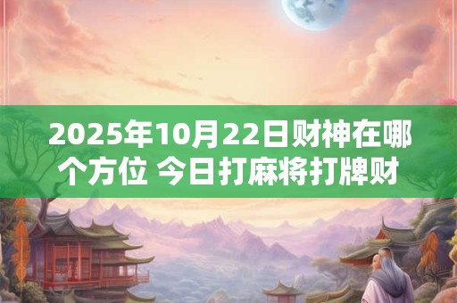 2025年10月22日财神在哪个方位 今日打麻将打牌财运方位