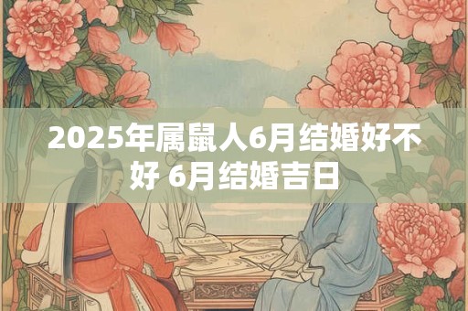 2025年属鼠人6月结婚好不好 6月结婚吉日 2025年属鼠人6月结婚好不好 6月结婚吉日