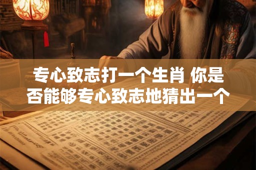 专心致志打一个生肖 你是否能够专心致志地猜出一个生肖