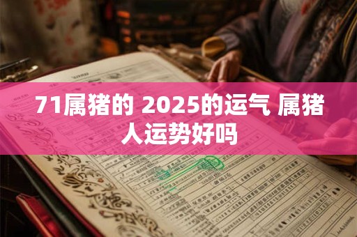 71属猪的 2025的运气 属猪人运势好吗