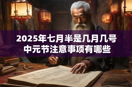 2025年七月半是几月几号 中元节注意事项有哪些