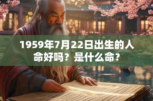 1959年7月22日出生的人命好吗？是什么命？