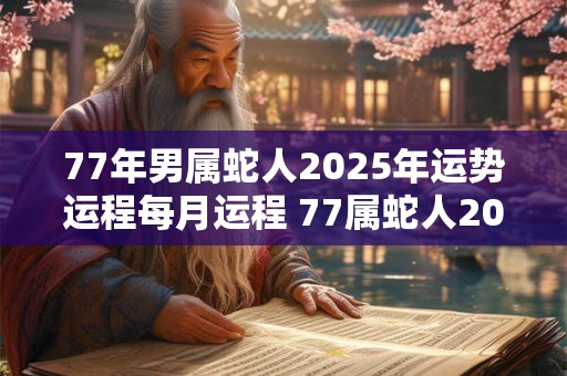 77年男属蛇人2025年运势运程每月运程 77属蛇人2025年每月运程如何