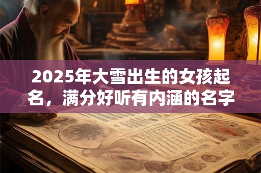 2025年大雪出生的女孩起名，满分好听有内涵的名字推荐