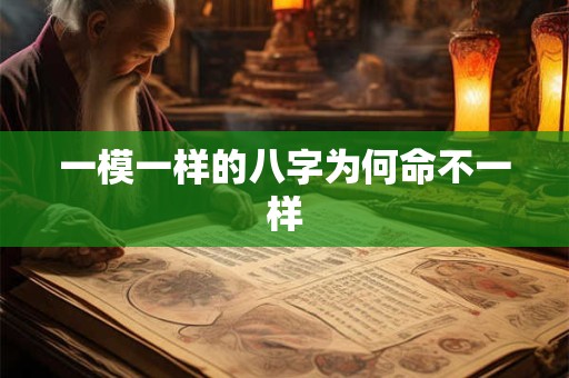 一模一样的八字为何命不一样