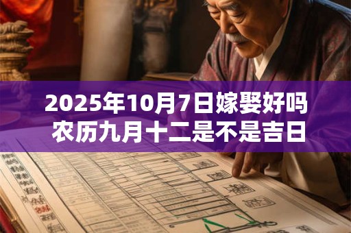 2025年10月7日嫁娶好吗 农历九月十二是不是吉日