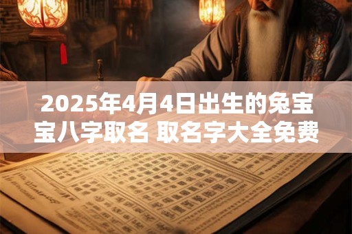 2025年4月4日出生的兔宝宝八字取名 取名字大全免费查询