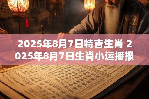 2025年8月7日特吉生肖 2025年8月7日生肖小运播报