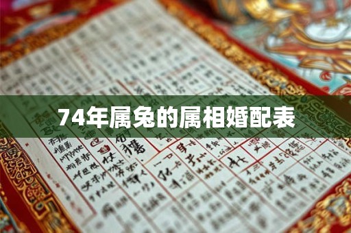 74年属兔的属相婚配表