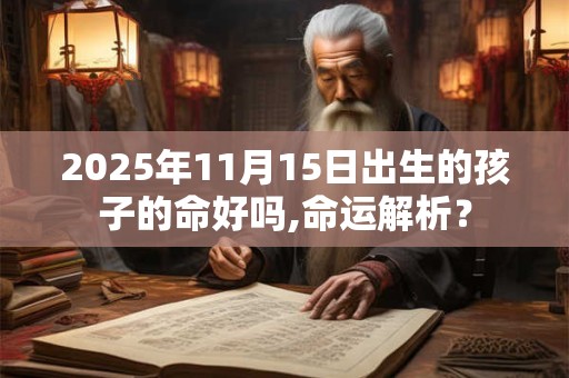 2025年11月15日出生的孩子的命好吗,命运解析？