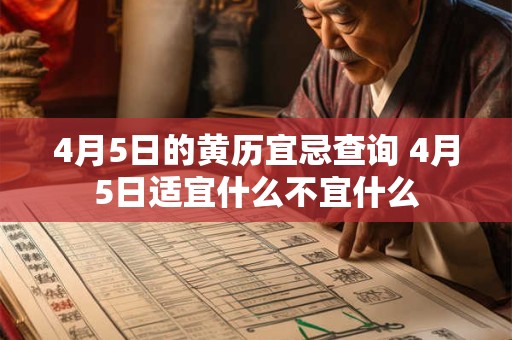 4月5日的黄历宜忌查询 4月5日适宜什么不宜什么