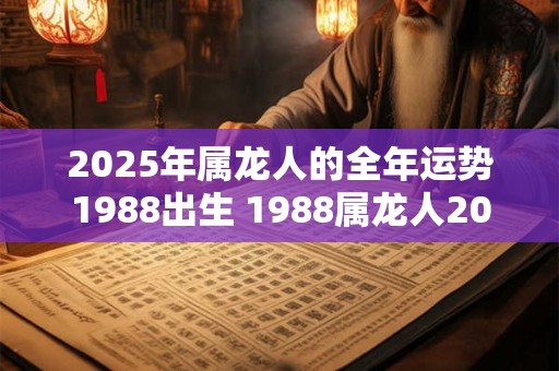 2025年属龙人的全年运势1988出生 1988属龙人2025年运势如何