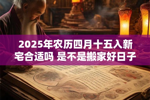 2025年农历四月十五入新宅合适吗 是不是搬家好日子