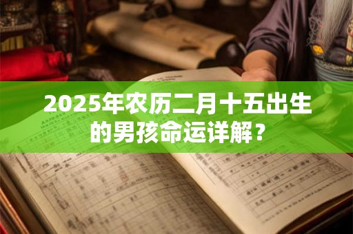 2026年农历二月十五出生的男孩命运详解？