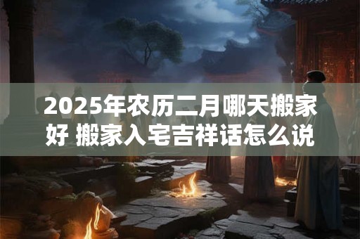 2025年农历二月哪天搬家好 搬家入宅吉祥话怎么说