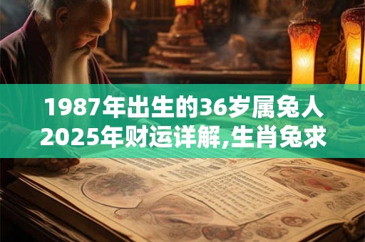1987年出生的36岁属兔人2025年财运详解,生肖兔求财方位