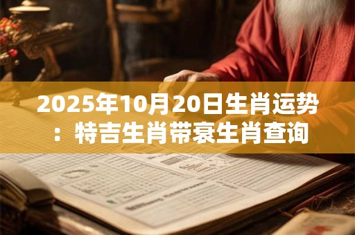 2025年10月20日生肖运势:特吉生肖带衰生肖查询 2025年10月20日生肖运势:特吉生肖带衰生肖查询