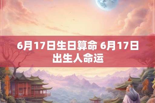 6月17日生日算命 6月17日出生人命运